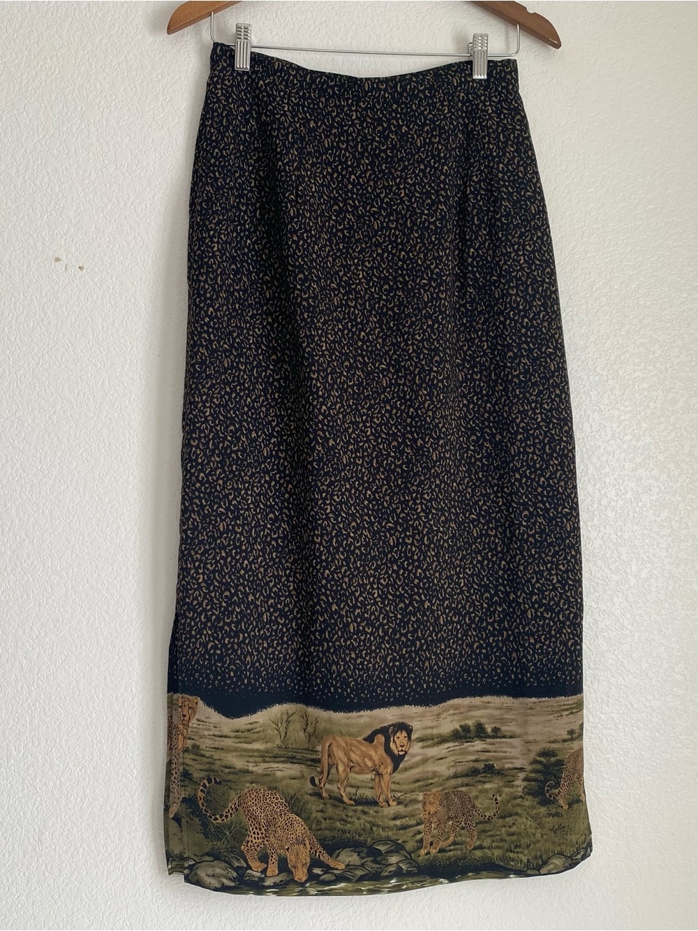 Vintage Intriguing threads maxi cheetah print safari big cat trim skirt, 4